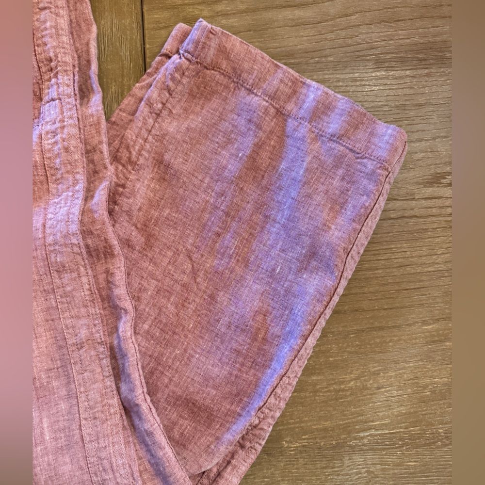 Athleta Pink Drawstring Linen Pants - Picture 3 of 8